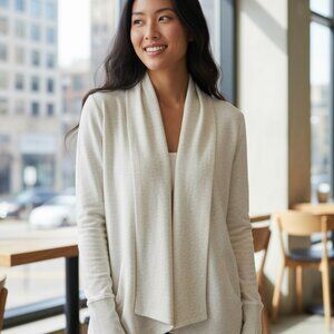 Athleta Cardigan Gray Cozy Sweater M/P